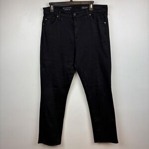 AG Adriano Goldschmied Jeans Womens 33 Black Mari High-Rise Slim Straight‎